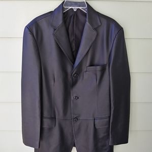 New Stafford Mens Black Genuine Leather Jacket Size Small 3 Buttons Pockets NWOT